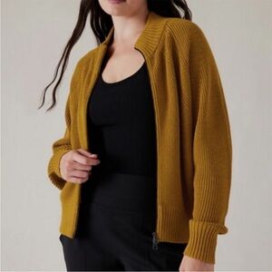 Athleta Mustard Yellow Cardigan Sweater